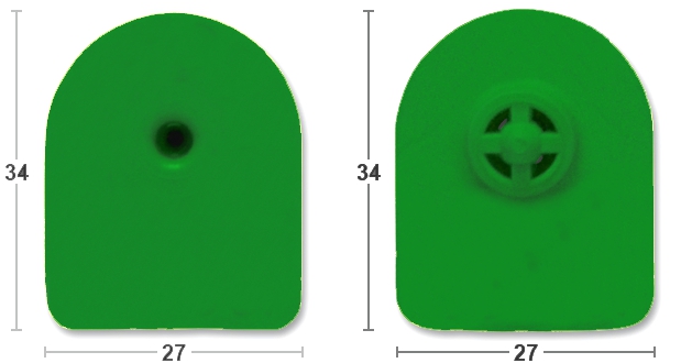 Бирка ушная MULTI flex P/P 27x34 TMP, зелёная