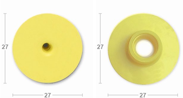 Бирка ушная MULTI flex R/R d27 TMP, открытая, жёлтая