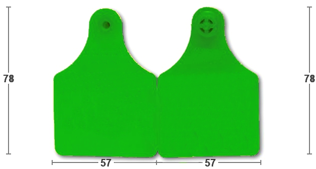Бирка ушная MULTI flex D/D 57х78 TMP, зелёная