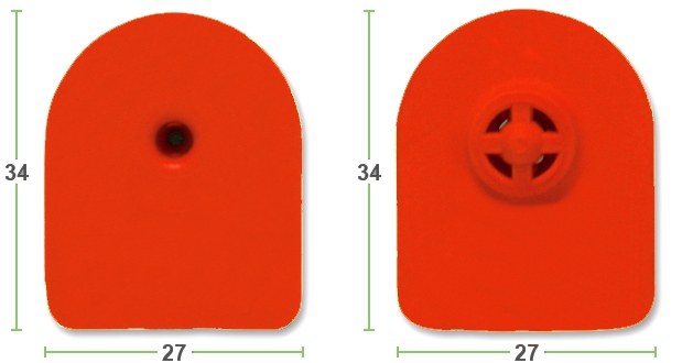 Бирка ушная MULTI flex P/P 27x34 TMP, красная