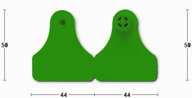 Бирка ушная MULTI flex A/A  44х50 TMP, зелёные