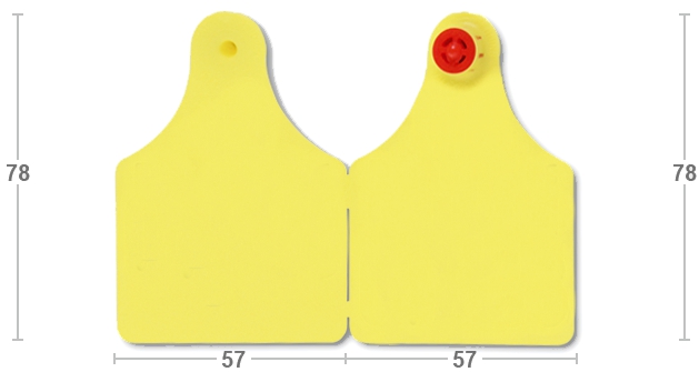 Бирка ушная FlexoPlus D/D 57х78 TMP, жёлтая